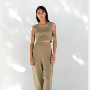 Micaela Greg - Square Tank - Faded Olive - Large